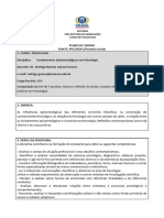 Plano de Ensino Fundamentos Epistemologicos em Psicologia - Matutino - 1-2024