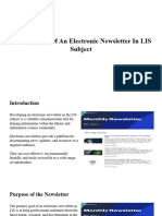 Development of An Electronic Newsletter in LIS Subject