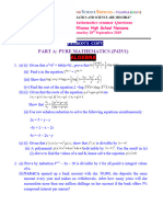 A Level Mathematics Seminar Questions (Patron) 2019