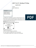 Quiz - 6342 - Cambridge Ket Test 35 - Reading Writing