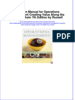 Solution Manual For Operations Management Creating Value Along The Supply Chain 7th Edition by Russell Download PDF Full Chapter