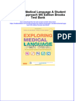 Exploring Medical Language A Student Directed Approach 9th Edition Brooks Test Bank Instant Download All Chapter