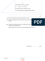 A Level Chemistry Paper 4 Topical Questions - Electrolysis and Nernst Equation