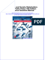 Business and Society Stakeholders Ethics Public Policy 15th Edition Lawrence Solutions Manual Instant Download All Chapter