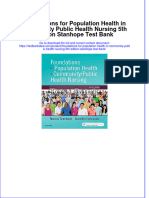 Foundations For Population Health in Community Public Health Nursing 5th Edition Stanhope Test Bank Instant Download All Chapter