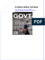 GOVT 6 6th Edition Sidlow Test Bank Instant Download All Chapter