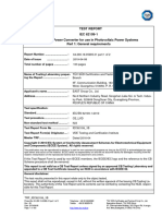 Test Report IEC 62109-1 Safety of Power Converter For Use in Photovoltaic Power Systems Part 1: General Requirements