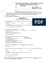 Maths Class X Chapter 02 Polynomials Practice Paper 02 2024 Answers