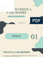 How To Write A Case Report