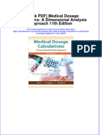 Ebook Download (Ebook PDF) Medical Dosage Calculations: A Dimensional Analysis Approach 11th Edition All Chapter