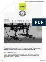 Introduction To Immersive Audio - The Basics