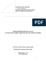 Trabalho Resumo Das Aulas e ConclusAao Sobre Arquitetura de Computadores PDF