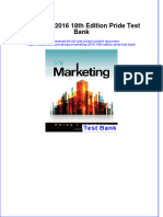 Full Download Marketing 2016 18th Edition Pride Test Bank All Chapter 2024 PDF