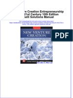 Full Download New Venture Creation Entrepreneurship For The 21st Century 10th Edition Spinelli Solutions Manual All Chapter 2024 PDF