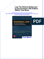 Full Download Business Law The Ethical Global and E-Commerce Environment 16th Edition Mallor Test Bank All Chapter 2024 PDF