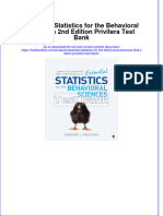 Essential Statistics For The Behavioral Sciences 2nd Edition Privitera Test Bank All Chapters