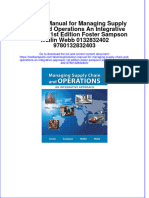 Solution Manual For Managing Supply Chain and Operations An Integrative Approach 1st Edition Foster Sampson Wallin Webb 0132832402 9780132832403