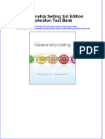 Relationship Selling 3rd Edition Johnston Test Bank All Chapters