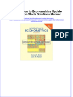 Introduction To Econometrics Update 3rd Edition Stock Solutions Manual All Chapters