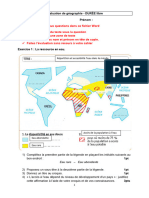 Evaluation de Géographie 5ème