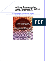 (Download PDF) Organizational Communication Approaches and Processes 7th Edition Miller Solutions Manual Full Chapter