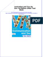 (Download PDF) Communication and You An Introduction 1st Edition OHair Test Bank Full Chapter