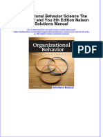 Instant Download PDF Organizational Behavior Science The Real World and You 8th Edition Nelson Solutions Manual Full Chapter