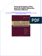 (Download PDF) Purchasing and Supply Chain Management 5th Edition Monczka Solutions Manual Full Chapter