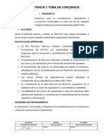 Procedimiento para La Competencia y Toma de Conciencia