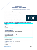 British Council School Leadership Excellence Award: Self-Nomination Template For School Leaders - Enabling Leadership