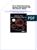 Full Download PDF of Test Bank For Health Psychology Theory, Research and Practice, 5th Edition David F. Marks All Chapter