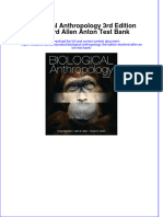 Full Download PDF of Biological Anthropology 3rd Edition Stanford Allen Anton Test Bank All Chapter