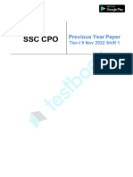 SSC CPO 2022 Tier-I Official Paper (Held On 9 Nov 2022 Shift 1) (English)