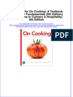 Test Bank For On Cooking: A Textbook of Culinary Fundamentals (6th Edition) (What's New in Culinary & Hospitality) 6th Edition