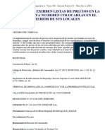 DJ 2014 184 Hoteles Que Exhiben Listas de Precios en La Recepción Ya No Deben Colocarlas en El Exterior de Sus Locales