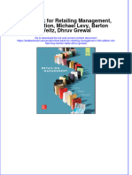 Full Download PDF of Test Bank For Retailing Management, 10th Edition, Michael Levy, Barton Weitz, Dhruv Grewal All Chapter