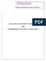 Analytical Method Validation For Cleaning Validation