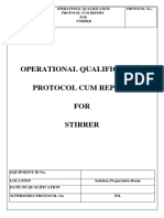 Operational Qualification Protocol Cum Report For Stirrer