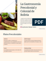 La Gastronomia Precolonial y Colonial de Bolivia