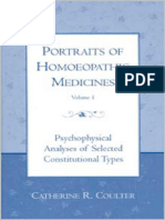 PORTRAITS of HOMOEOPATHIC MEDICINES - Psychophysical Analysis of Selected Constitutional Types (Volume I)