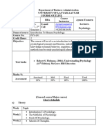 Course Schedule - Introduction To Psychology.