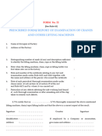 Form 32 Report of Examination For Cranes Lifting Machines