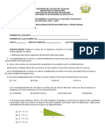 EXAMEN EXTRAORDINARIO - 3° Grado