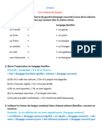 Exercices Niveaux de Langue