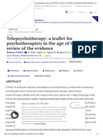 Telepsychotherapy: A Lea Et For Psychotherapists in The Age of COVID-19. A Review of The Evidence