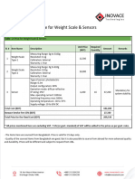 Unilever RTVA 1.0 Price For Weight Scale & Sensors - Table 2 - Inovace