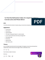 To Determine The Refractive Index of Liquid Using A Convex Lens