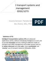 Intelligent Transport Systems and Management Lec 1 and 2