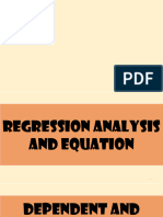 Regression Analysis and Equation Answer