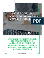 Informe Con Salvedades Cuando Se Corrige Un Error Del Año Anterior en El Actual